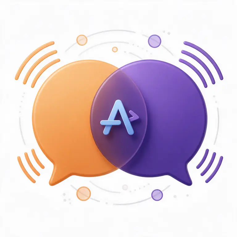 Interpretation services between two languages in real time